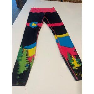 Colorado Threads Medium Womens Leggings Recycled Material Colorful Forest Print